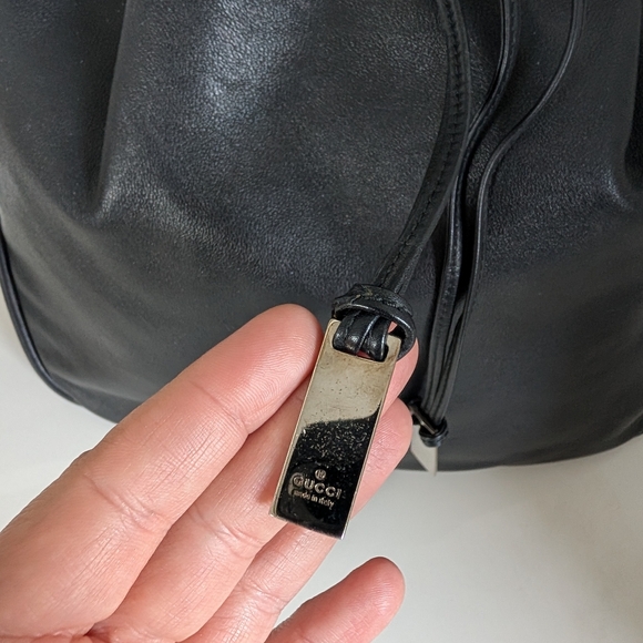 🖤 Vintage Y2K Gucci 001-4030 Genuine Smooth Leather Shoulder Satchel Bag, Black - Picture 8 of 16